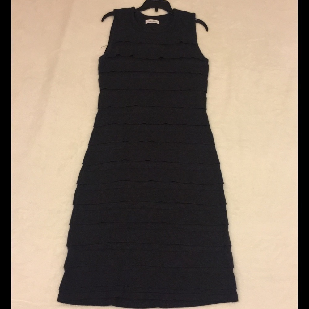 Calvin Klein sleeveless tiered sweater dress